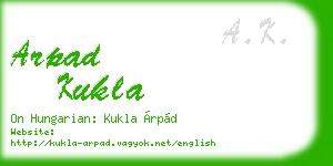 arpad kukla business card